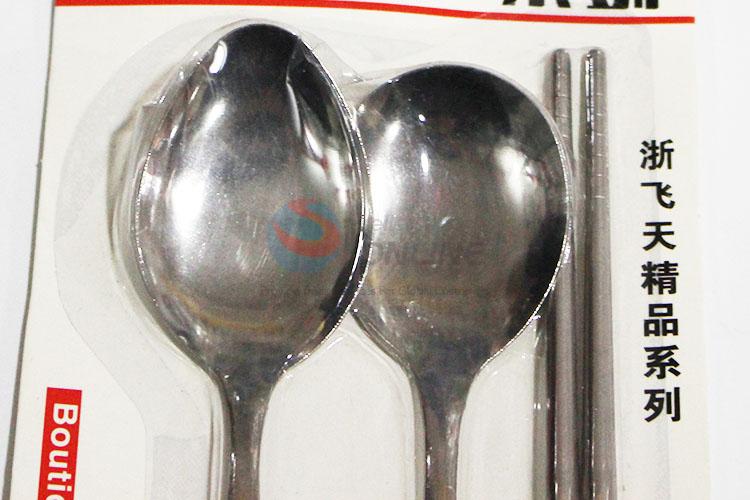 Popular Wholesale 2 Spoons with Chopsticks Cutlery