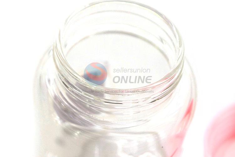 Creative Printing Glass Water Bottle Transparent Drink Bottle