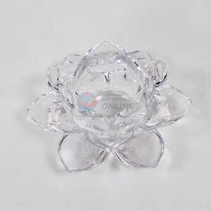 Wholesale cute flower shape <em>glass</em> transparent <em>candlestick</em>