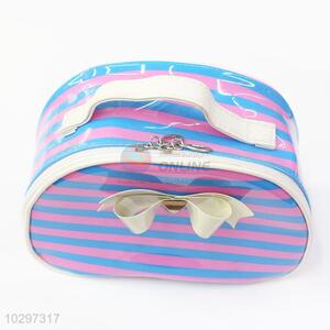 Exquisite Striped Cosmetic Bag Bowknot Decoration Makeup Bag for Wholesale