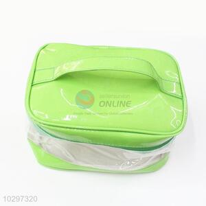 Nice Design Green Transparent Ladies Women Bag Cosmetic Case Wash Bag