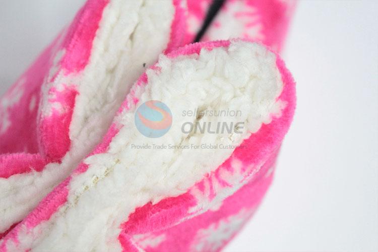 Cheap price snow pattern indoor plush shoes