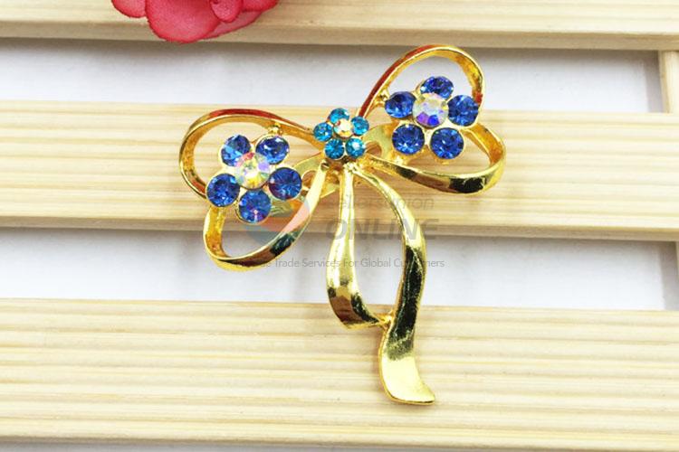 Bowknot Shaped Beautiful Women Rhinestone Brooch/Breastpin