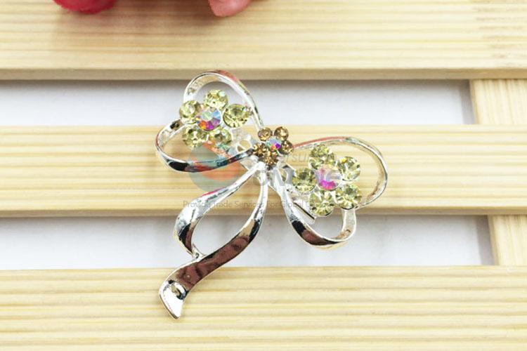 Bowknot Shaped Beautiful Women Rhinestone Brooch/Breastpin