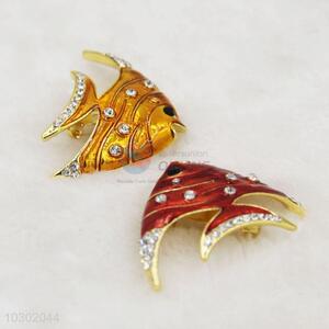 Fish Shaped Rhinestone Breastpins for Evening Dress