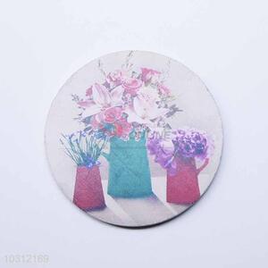 Flower Pattern Round Cup Mat/Cup Coaster
