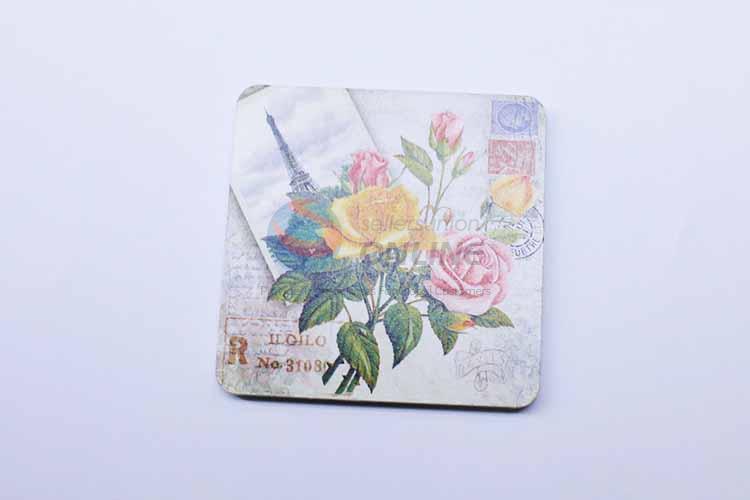 Rose Pattern Square Cup Mat/Cup Coaster