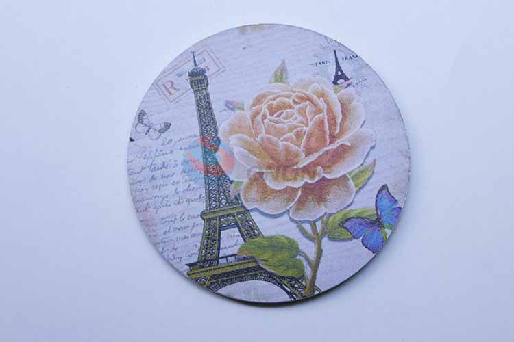 Yellow Flower Pattern Round Cup Mat/Cup Coaster