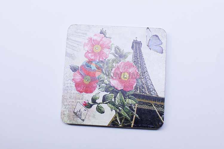 Red Flower Pattern Square Cup Mat/Cup Coaster