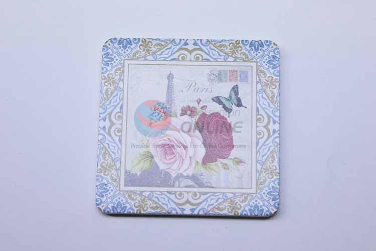 Rose Pattern Square Cup Mat/Cup Coaster