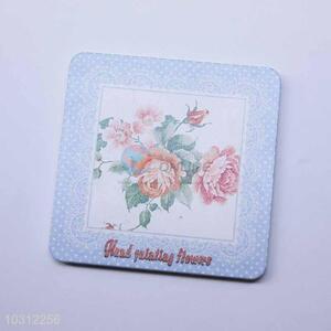 Rose Pattern Square Cup Mat/Cup Coaster