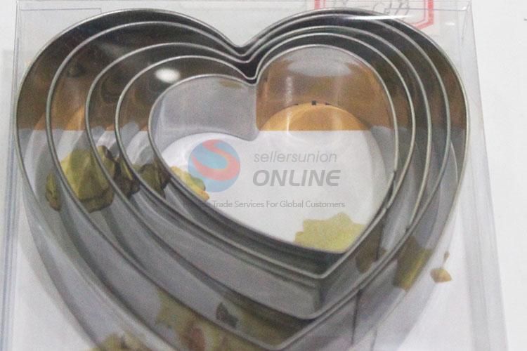 Wholesale low price best lovely 5pcs loving heart shape biscuit moulds