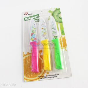 Cheap popular cool 3pcs red/yellow/green knifes