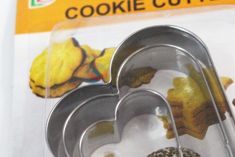 Hot sales best fashion style loving heart shape 3pcs biscuit moulds