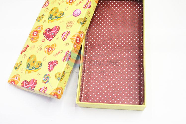 Lovely Heart Design Yellow Color Gift Box