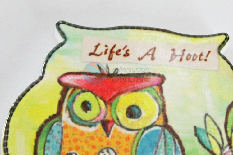 Top quality low price owl shaped fridge magnet 