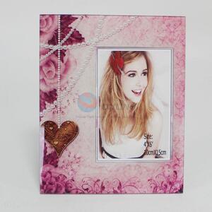 Rose Pattern Glass Photo Frame