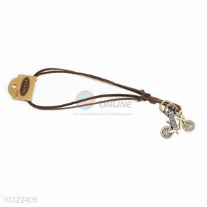 Hot Sale Retro Cowhide Necklace with Bike Pendant