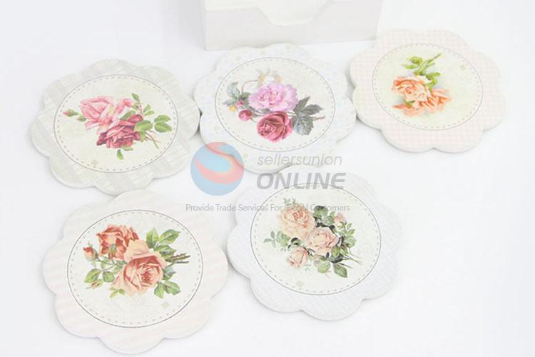 Hot Selling Flowers Printed Pattern Coffee Cup Table Mat