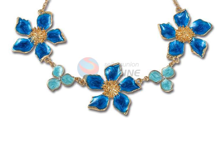 Factory sales bottom price flower enamel necklace