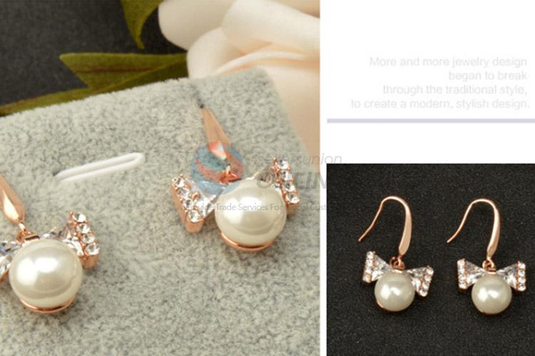 Wholesale promotional custom bowknot pearl earrings