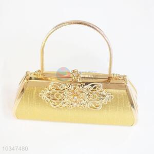 Stylish Golden Metal Ladies Party Handbag