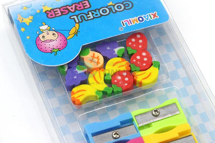 Nice Fruit Design Cartoon Rubber/Eraser with Pencil Sharpeners for Student