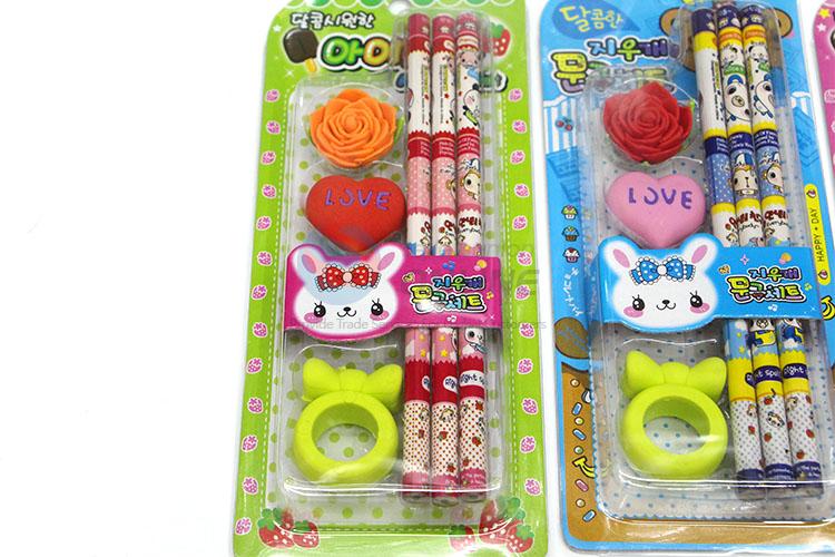 Beautiful Nice  Cartoon Pen and Rubber/Eraser Set for Student