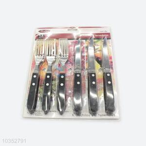 Fashion cheap 12pcs black Knife&fork set
