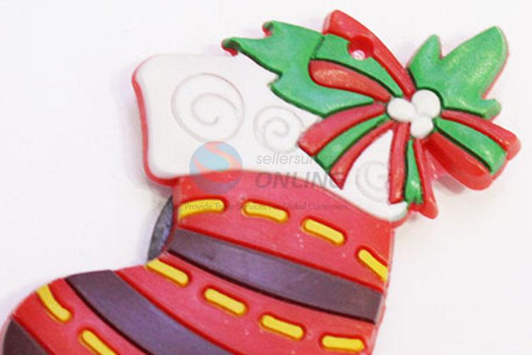 Christmas Stocking Shaped Fridge Magnet Refrigerator Magnetic Sticker with Low Price