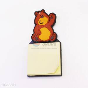 Wholesale Cheap Non-toxic Soft Rubber Bear Shape Fridge Magnet with Sticky Memo