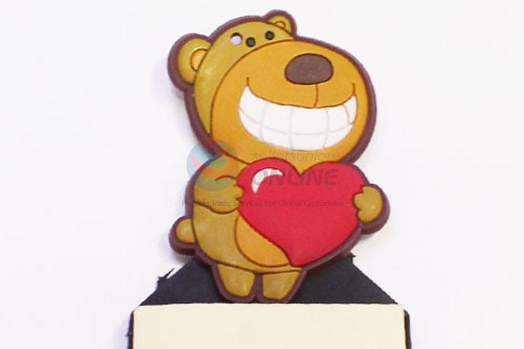 Hot Sale Eco-friendly Bear Shaped Fridge Magnet with Memo Pad