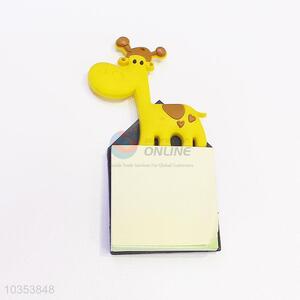 Latest Arrival Non-toxic Soft Rubber Giraffe Shape Fridge Magnet with Sticky Memo