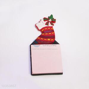 Best Selling Eco-friendly Christmas Stocking Shaped Fridge Magnet with Memo Pad