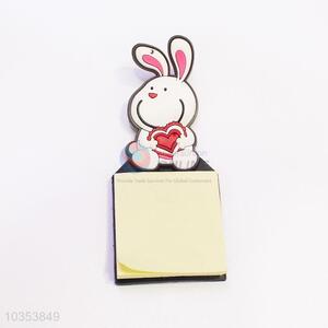 China Factory Non-toxic Soft Rubber Rabbit Shape Fridge Magnet with Sticky Memo