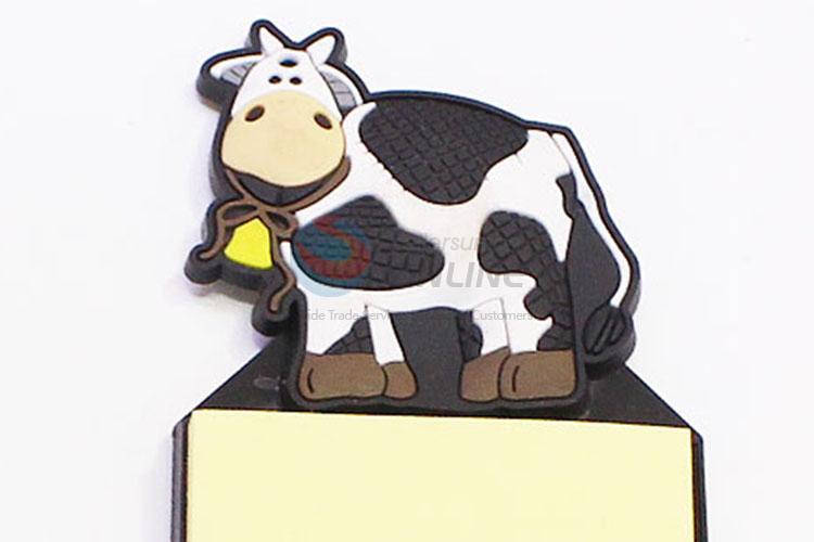 Promotional Gift Non-toxic Soft Rubber Cow Shape Fridge Magnet with Sticky Memo