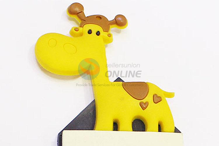 Latest Arrival Non-toxic Soft Rubber Giraffe Shape Fridge Magnet with Sticky Memo