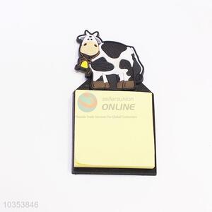 Promotional Gift Non-toxic Soft Rubber Cow Shape Fridge Magnet with Sticky Memo