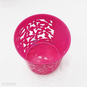 Hollow Flower Design Mini Desk Plastic Ashcan Trash Can