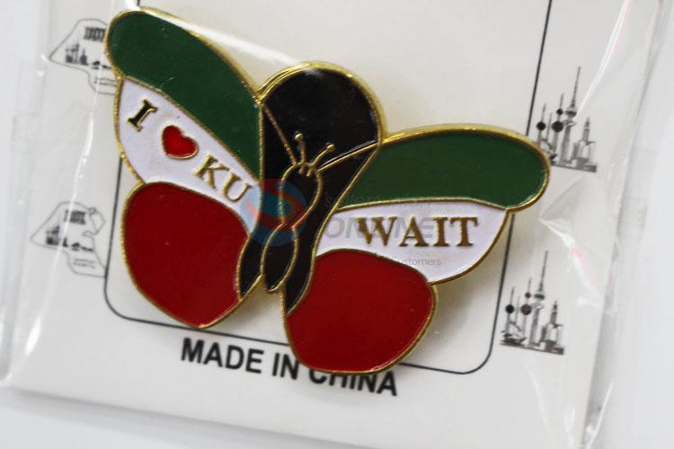 Wholesale butterfly shaped hard enamel badge lapel pin