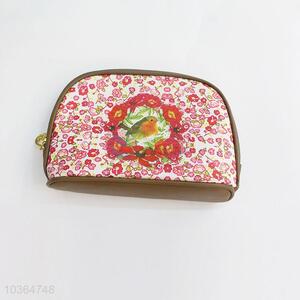 Fashion flower pattern toiletry bag/ladies cosmetic pouch/makeup bag