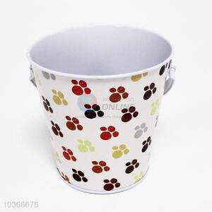 Lovely footprint design iron storage bucket