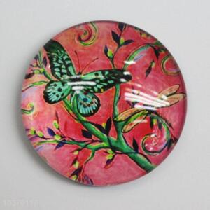 Factory Price China Supply Butterfly Printing Glass Magnet