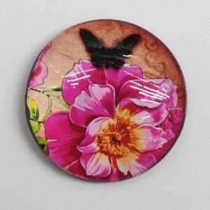 High Quality Butterfly Printing Fridge Magnet Round