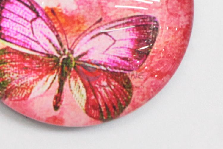 Hot Sale Butterfly Printing Glass 3D Fridge Magnet Sticker