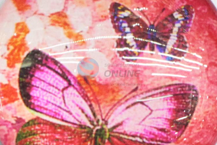 Hot Sale Butterfly Printing Glass 3D Fridge Magnet Sticker