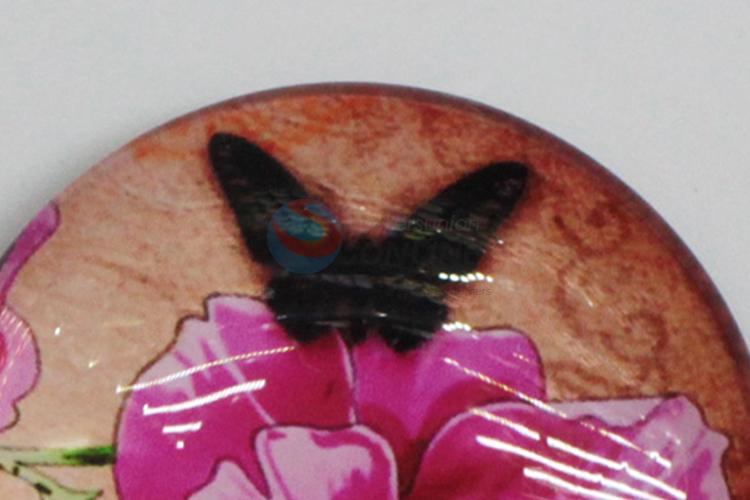 High Quality Butterfly Printing Fridge Magnet Round