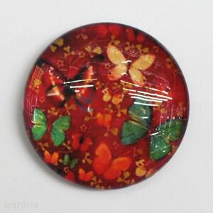 Custom Design Butterfly Printing Glass Fridge Magnet