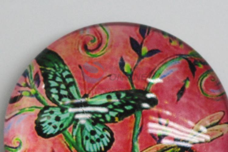 Factory Price China Supply Butterfly Printing Glass Magnet