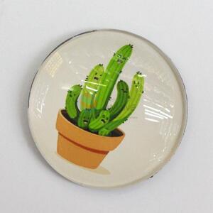 High Quality Glass Fridge Magnet With Plant Printing